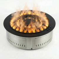Cheminée moderne d'extérieur et d'intérieur en acier inoxydable à atomisation par vapeur, télécommandée, avec effet sonore de crépitement de bois, pour aménagement paysager et villa