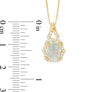 Collier en opale naturelle de forme coussin allongée avec CZ, plaqué or S925, vente en gros, bijoux uniques et tendance - Product Image 2