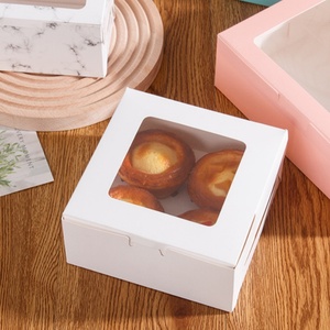 Caja portacupcakes desechable a <span class=keywords><strong>precio</strong></span> de fábrica, contenedor de papel para muffins con ventana transparente, para suministro de cafeterías y tiendas de postres - Product Image 1