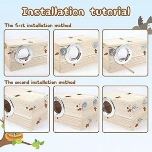 Caja de Cría para Pájaros de Madera, Nuevo Diseño con Vista Transparente, Casa de Nidificación para Loros, Periquitos, Cotorras y Codornices - Product Image 4