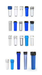 ADREAM TECH-carcasa de filtro de agua tipo O, carcasa transparente blanco y azul para ósmosis inversa, 10 pulgadas - Product Image 3