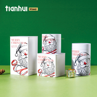 Boîte en métal carrée Tianhui en gros pour cadeaux de Noël, emballage métallique de luxe avec logo personnalisé