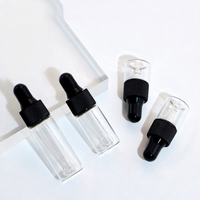 Botol Kaca Transparan Kecil dengan Pipet untuk Serum Perawatan Kulit, Minyak Esensial 1ml/5ml/3ml, Dispenser Sampel Kosmetik Plastik AYEROXO