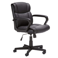 Chaise de direction moderne meilleures roues pivotantes chaise de bureau ergonomique en cuir PU noir pour le bureau