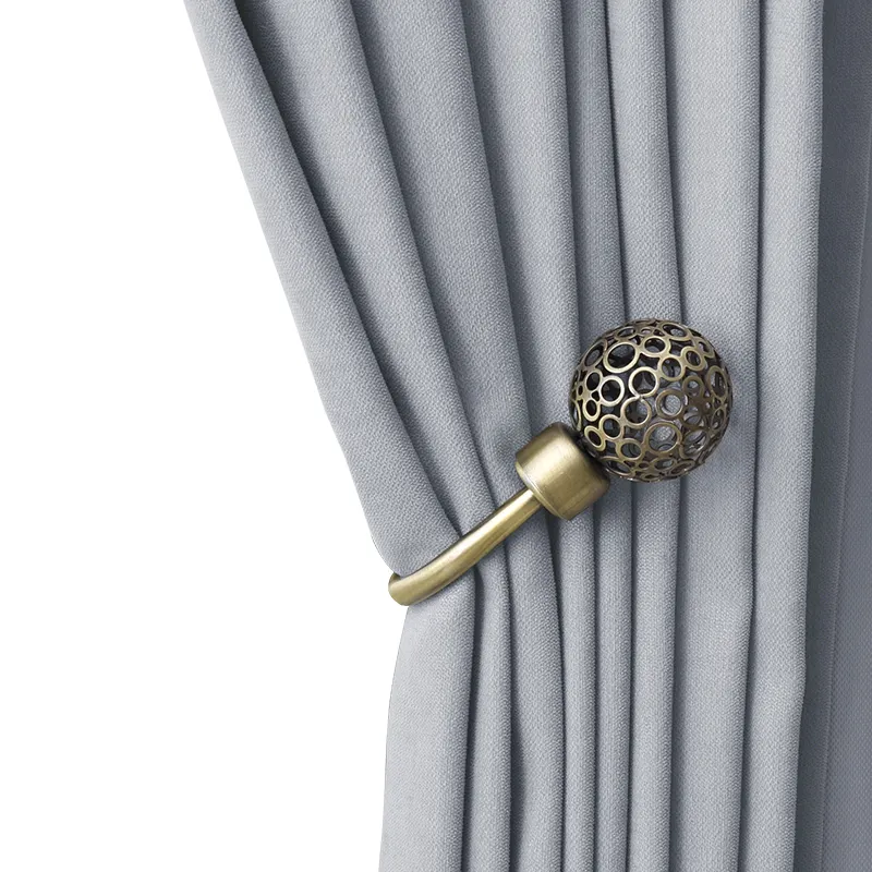 Accesorios de cortina en forma de U, soportes de cortina colgantes de bola redonda hueca, ganchos de pared para cortinas