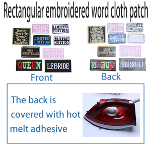 売れ筋ツイル生地のエコフレンドリーパッチメーカー、衣類や帽子用の3Dパーソナライズ刺繍ロゴパッチをカスタマイズ、接着タイプ - Product Image 6