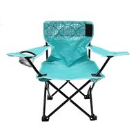 Chaise de camping parapluie pour enfants toutes saisons avec sac à bandoulière assorti imprimé médaillon bleu sarcelle, petit