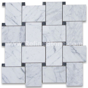 Panier en marbre blanc moderne RF Mosaïque tissée Dosseret RF Carrara Style pour murs intérieurs <span class=keywords><strong>Parquet</strong></span> Design Solution graphique - Product Image 6