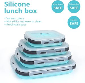 Food <b>Storage</b> Containers Lids 4PCS Eco-Friendly Silicone Collapsible Airtight Vacuum Seal Freezer Microwavable Customizable - Product Image 4