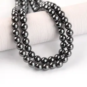 Hotsale Hematita Loose Beads Diy Handmade Jóias Acessórios Hematita Black Iron Magnetita Bead Para Jóias Fazendo Atacado