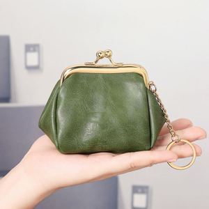 Retro Vintage Style New Compact Cute Clutch Simple Pu Leather <b>Small</b> Wallet With Keychain Coin <b>Purse</b> Kiss Lock Design - Product Image 3
