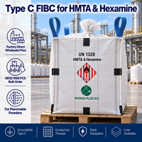 Sac vrac FIBC pour Hexamine HMTA 1000kg 1500kg Type C Conducteur UN1328 avec déflecteur et doublure intérieure en PE Saco Hexamina Vente en gros
