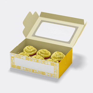 Bánh Mini có bao bì giấy có thể nhìn thấy cho bánh rán Hộp bánh bánh ngọt đơn với cử<span class=keywords><strong>a</strong></span> sổ hiển thị rõ ràng - Product Image 1