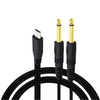 Câble audio Type-C vers double prise jack mâle 6,35 mm, cordon audio USB-C vers 1/4 pouce, répartiteur en Y mâle 1m