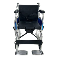 Médical 809 pliant portable tuyau en acier galvanisé manuel Commode fauteuil roulant