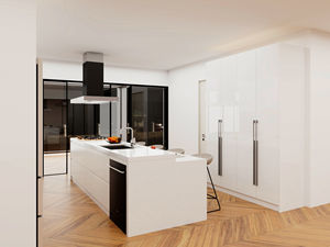 Solution unique, service d'usine, vente en gros disponible, armoires de cuisine modulaires, armoires de cuisine en bois massif laqué de luxe - Product Image 4