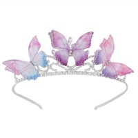 Couronne Unique Papillon Violet en Strass pour Enfants, Idéale pour Demoiselle d'honneur, Anniversaire ou Thème de Fête