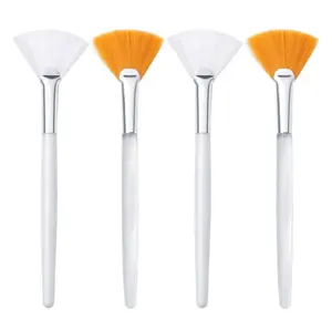 Makeup Fan Brush Professional Vegan Wooden Handle Fan Makeup Brushes For Facial