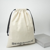 Sac réutilisable en toile naturelle écologique avec logo personnalisé, pochette à cordon de serrage pour l'emballage