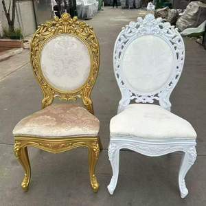 Silla de Banquete de Lujo Tallada, Silla de Comedor Tapizada para Bodas, Fiestas y Eventos de Hotel - Product Image 5