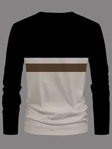 T-shirt a maniche lunghe da uomo con grafica bandiera italiana Milano - Maglia casual in raso 100% poliestere pesante con scollo a V e stampa ricamata 3D - Product Image 3