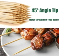 Emballage personnalisé pour brochettes en bambou biodégradable, certifiées, jetables, durables et résistantes à la chaleur, 3 mm, 35 cm, pour barbecue en plein air
