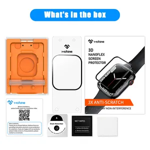 Protecteur d'écran Apple Watch 3D sans bulles pour iWatch 40 44 41 45 mm avec Easy Box 9H Colle complète anti-rayures