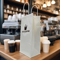 Sacs en papier de luxe pour café, boutique de pâtisserie, logo personnalisé, couleur rose, gobelets à café, emballage, sac en papier pour café 750 ml