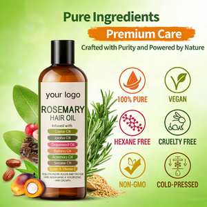 Aceite de Romero 100% Puro de Fábrica OEM para el Cabello, Aceite Capilar de Romero con Biotina, Babata, Jojoba y Aceite de Ricino - Product Image 3