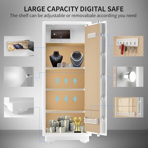 <span class=keywords><strong>TIGERKING</strong></span> Coffre-fort domestique extra large et robuste de 17,6 pieds cubes, en acier de 235 lb, avec serrure à double commande, boîte de rangement intérieure blanche - Product Image 5