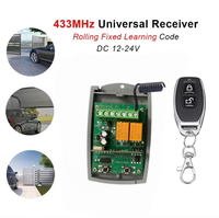 Récepteur de télécommande RF universel 433 MHz, automatique, 2 canaux, sans fil, pour porte de garage/portail, récepteur à code tournant 433,92 MHz