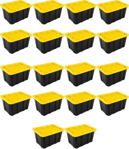 Black Body Yellow Lid Plastic Storage Tote Bin <b>Box</b> - Product Image 5