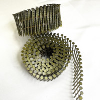 Clous de toiture en spirale à tige lisse en fer de haute qualité pour la construction et les palettes, 2''x0.099, plaqués zinc jaune-chromate