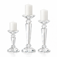 Porte-bougie en cristal K9 de luxe, porte-bougie en verre pour bougie pilier, centre de table de mariage, décoration de la maison, vente en gros, design personnalisé