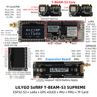 Carte de développement LILYGO T-BeamSUPREME ESP32-S3R8 LoRa SX1262 868/915MHz avec GPS L76K et WiFi pour écran OLED SH1106 de 1,3 pouce 8 Mo