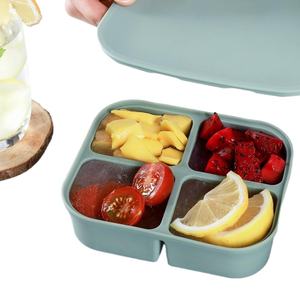 Contenants de stockage d'aliments pour bébés sans BPA, sûrs pour la maison, en silicone souple de qualité alimentaire, bac à glaçons pour congélateur avec couvercle en silicone - Product Image 2