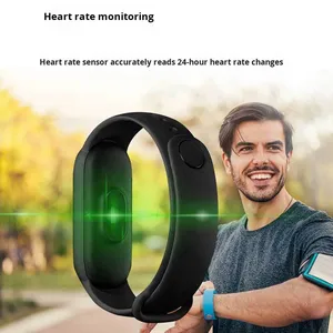 Bracelet intelligent B11 QW66 avec bracelet en silicone, accéléromètre en plastique, écran tactile, moniteur de fréquence cardiaque, de pression artérielle, de sommeil et d'oxygène sanguin - Product Image 2