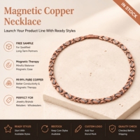 Joyería Magnética de Cobre Puro, Collar de Terapia Magnética con Diseño Floral Vintage, Fabricante de Joyería de Terapia Magnética Personalizada al por Mayor