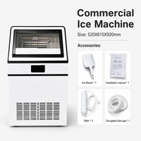 Machine à glaçons en acier inoxydable de qualité industrielle, compresseur d'air, capacité de 72 kg/160 lb, pour bars, restaurants, cuisines