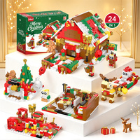 Ensemble de blocs de construction de Noël 24-en-1, 816 pièces, jouet de construction de maison de Noël, modèles DIY, kit de briques éducatif, cadeau de Noël