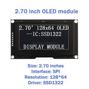 Новый OLED-дисплей Hentet 2,7 дюйма, LCD-экран с драйвером SSD1322, последовательный интерфейс 128x64 - Product Image 3