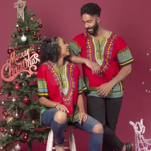 بالجملة dashiki قمصان الأفريقية الشمع طباعة النسيج kente زوجين الملابس بأسعار تنافسية