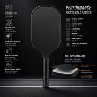 Raquette de pickleball professionnelle à manche long, construction unibody en carbone 18K, forme allongée, technologie thermoformée
