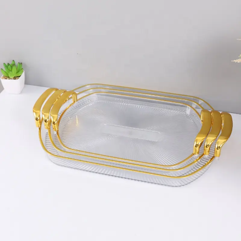 Double Ear Tray Kitchen Snack Fruit Food Container Tea Set Organizer Nut Party Gift Dish Multifunctional Plastic Food Container