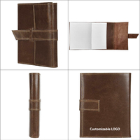Manuel rétro européen et américain Creative Straps Notepad Notepad carnet de voyage en cuir véritable carnet de notes réutilisable