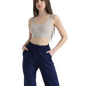 Pantalones EVER GLOW de Cintura Media, Color Sólido, Tejido de Lona, Transpirables, Impermeables, 100% Algodón, con Bolsillos, Corte Regular, Largos, para Mujer - Product Image 1