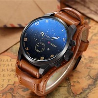 Montre Curren Homme 8225 Luxe Quartz Montre-Bracelet pour Hommes Étanche Décontractée Tendance Affaires Sport