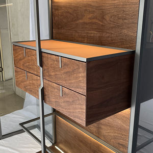 מודרני מותאם אישית מבריק גבוהה צבוע אלומיניום סגסוגת זכוכית ארון עבור וילה בית מלון חדר שינה ובית שימוש סלון - Product Image 5