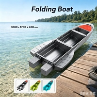 Bateau de pêche pliant portable en plastique technique, transportable par voiture, avec coque stable en PE épaissi, pour la pêche aux leurres