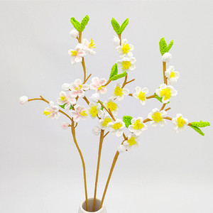 Venta caliente Crochet pera flor Crochet melocotón flor hecha a mano Flor <span class=keywords><strong>de</strong></span> <span class=keywords><strong>punto</strong></span> Crochet invierno jazmín ramo flor - Product Image 3